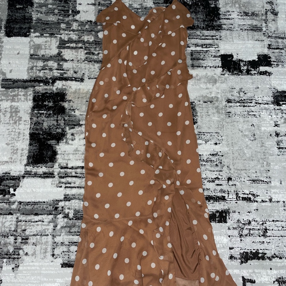 Workshop Republic Clothing Asymmetrical Sundress White and Brown